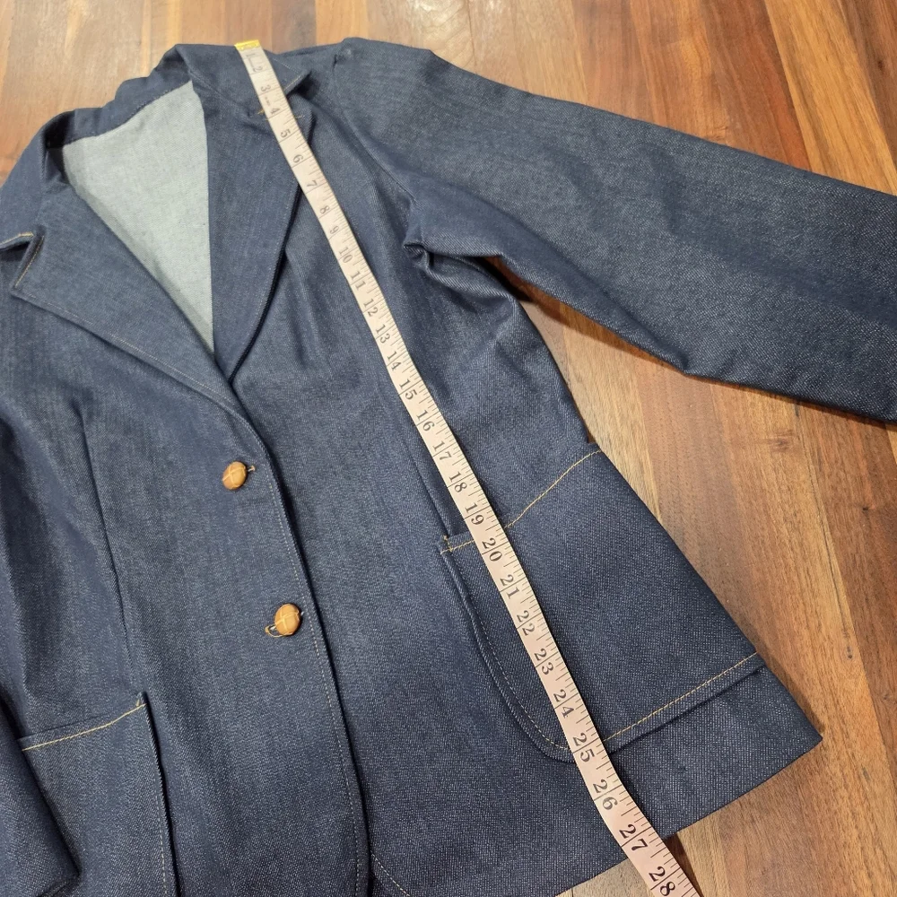 Vintage Homemade/Handmade Women's Denim Blazer Jacket SMALL/Medium - Picture 5 of 6